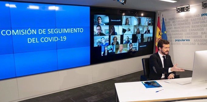 El líder del PP, Pablo Casado | DAVID MUDARRA (PP) ep el lider del pp pablo casado preside la comision de seguimiento del coronavirus creada por el pp