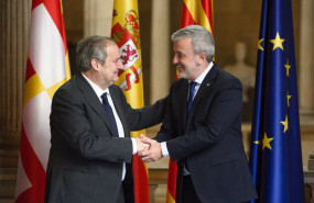 ep el ministro de industria y turismo jordi hereu i y el alcalde de barcelona jaume collboni d se
