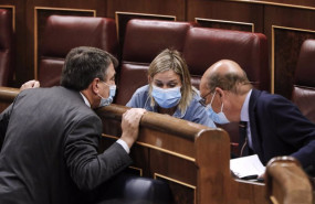ep el portavoz del pnv en el congreso de los diputados aitor esteban i habla con sus diputados idoia