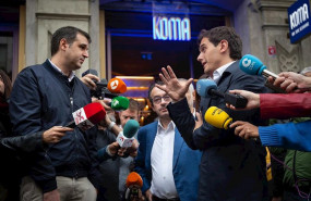 ep el presidente de cs albert rivera atiende a los medios de comunicacion tras visitar diferentes