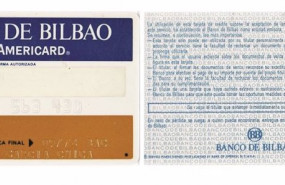 ep tarjeta de banco de bilbao en 1971 realizada de plastico en la parte delantera se incluia los