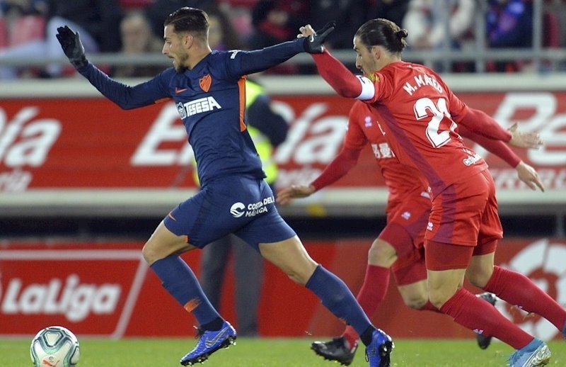 ep antonin cortes en un partido del malaga cf