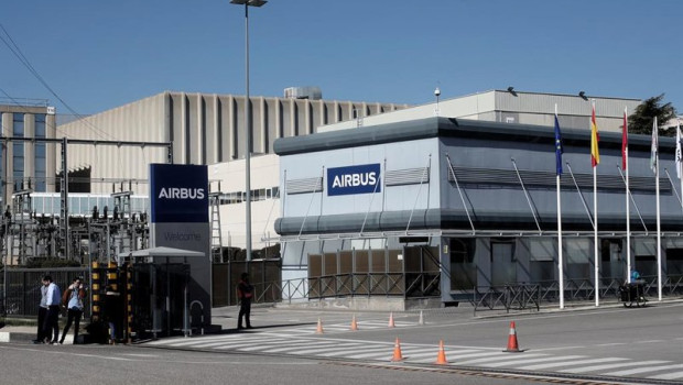 ep archivo   entrada a la sede de la empresa airbus en getafe en madrid espana