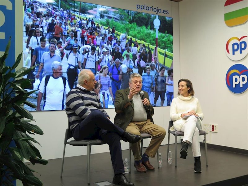 ep cuca gamarra leopoldo lopez gil y jose ignacio ceniceros en la sede del pp de la rioja