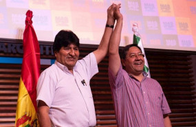 ep el ex presidente boliviano evo morales y el candidato presidencial del mas luis arce