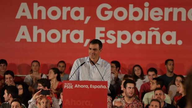ep el presidente del gobierno en funciones pedro sanchez en un acto de precampana del psoe en