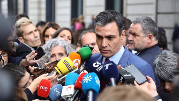 ep el presidente del gobierno pedro sanchez a su salida de una sesion plenaria en el congreso de los