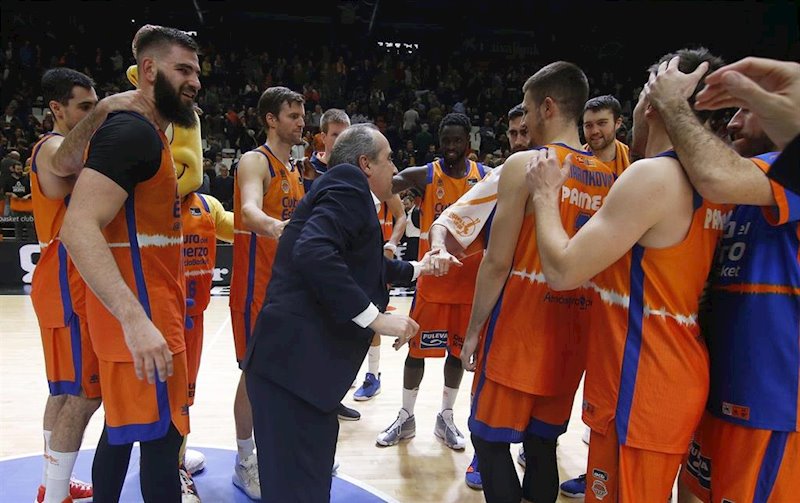 ep el valencia basket celebra su triunfo en la liga endesa contra el iberostar tenerife