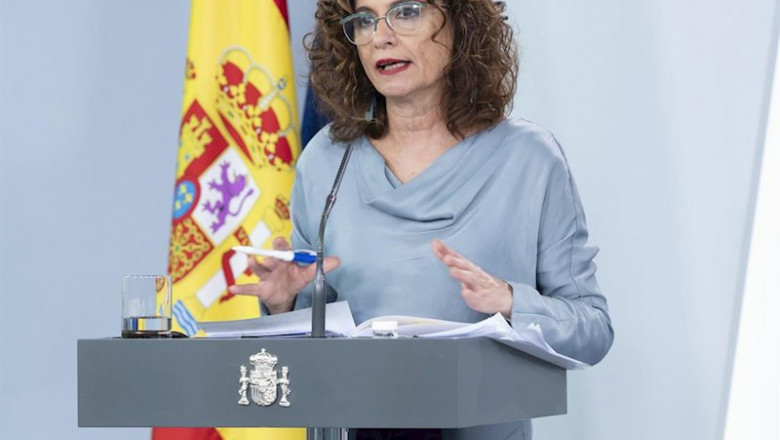 La ministra de Hacienda y portavoz del Ejecutivo, María Jesús Montero, durante la rueda de prensa posterior al Consejo de Ministros | Moncloa ep la ministra de hacienda y portavoz del ejecutivo maria jesus montero durante la rueda de prensa 20200421160707