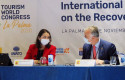 ep la ministra de turismo reyes maroto y el presidente de canarias angel victor torres en una rueda ep la ministra de turismo reyes maroto y el presidente de canarias angel victor torres en una rueda