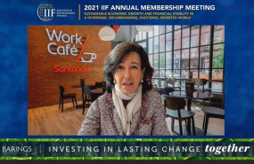 ep la presidenta de banco santander ana botin durante la 2021 iif annual membership meeting