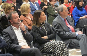 ep los consellers de la generalitat alfred bosch meritxell budo y el presidente quim torra