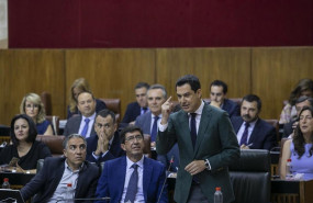 ep segunda jornadaplenoparlamento andaluzpresidentela juntaandalucia juanma moreno respondelas preguntasgrupo parlamentario socialista duranteintervencionla sesioncontrolgobierno