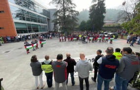 ep trabajadores de caf realizan un paro y una concentracion para apoyar a palestina y rechazar la