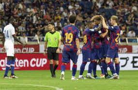 ep varios jugadoresfc barcelona celebrangol durantepretemporada