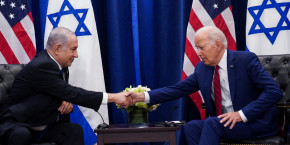 le president americain joe biden tient une reunion bilaterale avec le premier ministre israelien benjamin netanyahu a new york 