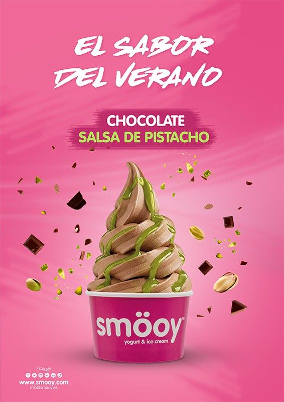 yogur helado de chocolate con salsa de pistacho de smoy