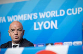 ep 05 july 2019 france lyon fifa president gianni infantino speaks duringpress conference ahead of sundays fifa womens world cup final soccer match betweenand netherlands photo sebastian gollnowdpa