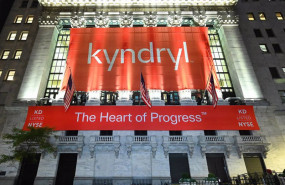ep archivo   cartel de kyndril en nueva york en la jornada de su salida a bolsa
