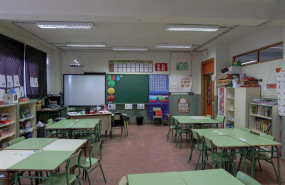 ep aula vacia en un colegio de la comunidad de madrid cerrado por la crisis del coronavirus