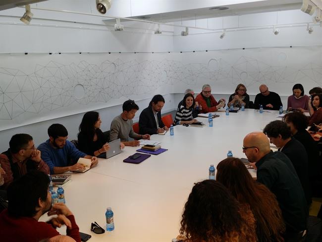 Dirigentes de Podemos se reúnen en el grupo Rumbo 2020 | EUROPA PRESS ep dirigentespodemosreunengrupo rumbo 2020