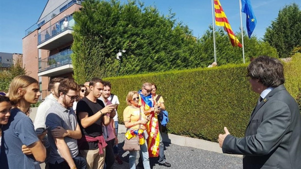 ep el expresidente carles puigdemont en la diada en waterloo