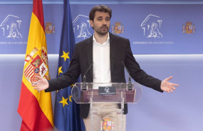 ep el portavoz de podemos en el congreso javier sanchez serna durante una rueda de prensa anterior a