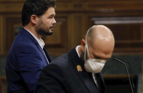 ep el portavoz parlamentario de erc gabriel rufian en el pleno del congreso este miercoles donde se
