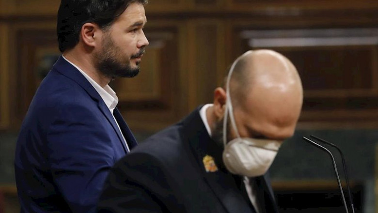ep el portavoz parlamentario de erc gabriel rufian en el pleno del congreso este miercoles donde se