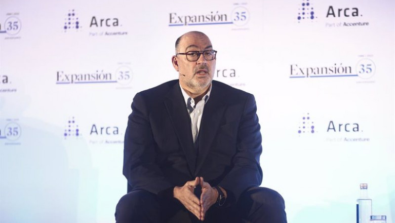 El presidente de Telefónica España, Emilio Gayo, participa en los Tecnodesayunos de Ignacio del Castillo, periodista de 'Expansión', en Madrid, (España), a 16 de marzo de 2021. | Eduardo Parra - Europa Press ep el presidente de telefonica espana emilio gayo participa en los tecnodesayunos de ignacio del