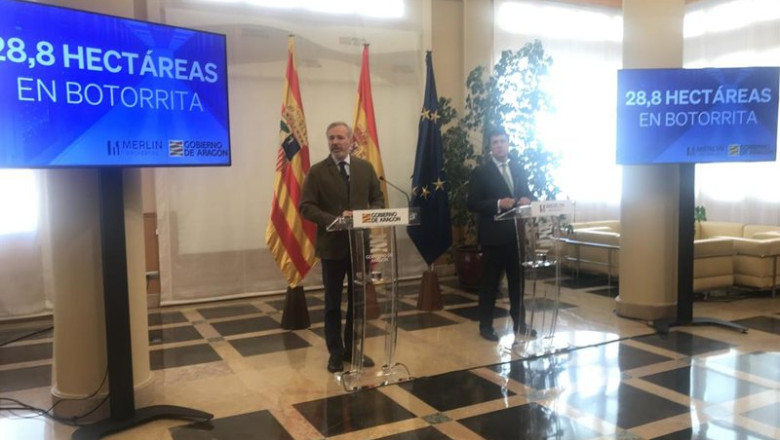 ep el presidente del gobierno de aragon jorge azcon y el consejero delegado de merlin properties