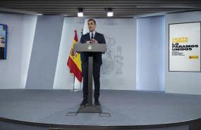 ep el presidente del gobierno pedro sanchez compareciendo en el palacio de la moncloa