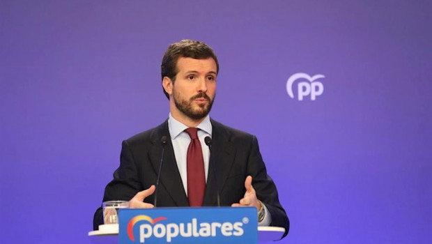 ep el presidente del partido popular pablo casado en rueda de prens tras la reunion del comite de