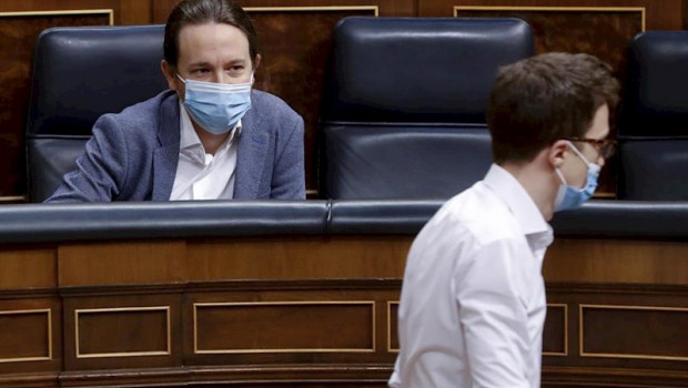 ep el vicepresidente segundo pablo iglesias y el portavoz de mas pais en el congreso inigo errejon