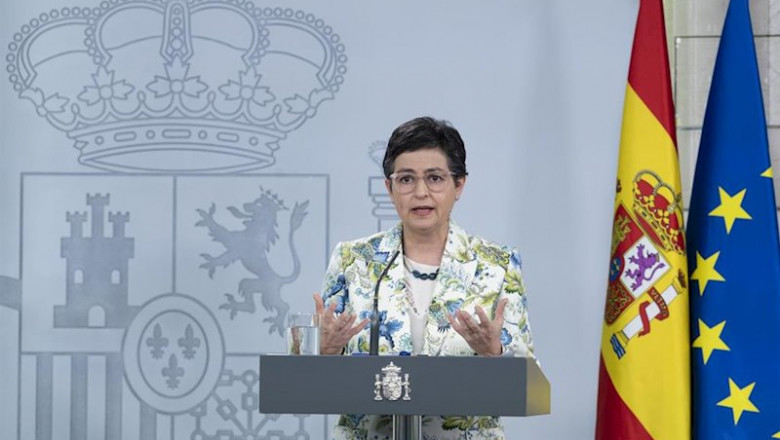 ep la ministra de asuntos exteriores ue y cooperacion arancha gonzalez laya en el palacio de la