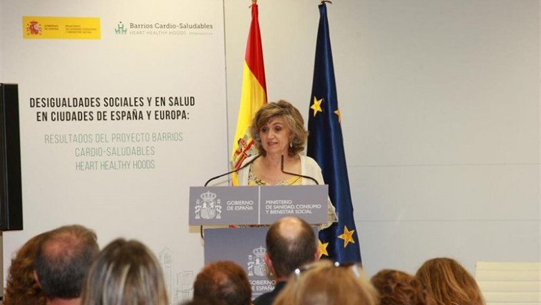 La Ministra de Sanidad, Consumo y Bienestar Social en funciones, María Luisa Carcedo, ha inaugurado la jornada Desigualdades sociales y en salud en ciudades de España y Europa en el ministerio. | MINISTERIO DE SANIDAD ep la ministra de sanidad consumo y bienestar social en funciones maria luisa carcedo ha inaugurado