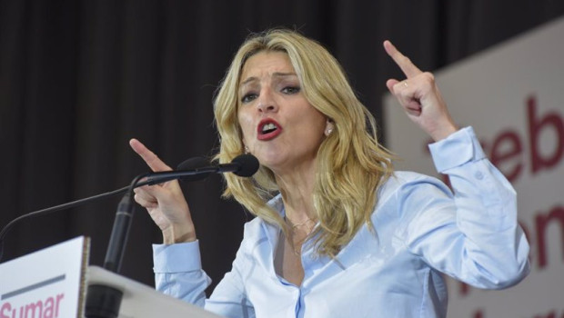 ep la ministra de trabajo y economia social yolanda diaz en un acto de sumar en viladecans barcelona