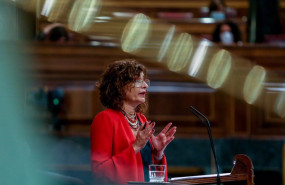 ep la ministra portavoz y de hacienda maria jesus montero interviene en una sesion plenaria en el