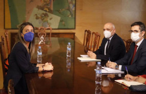 ep la portavoz de junts miriam nogueras durante su reunion con el ministro de la presidencia felix