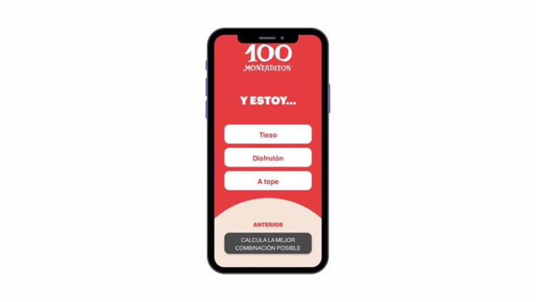 ep pantalla movil con el recomendador virtual de 100 montaditos ep pantalla movil con el recomendador virtual de 100 montaditos