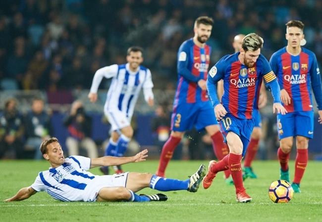 Sergio Canales Leo Messi Gerard Piqué Denis Suárez Barcelona Real Sociedad | LALIGA ep sergio canales leo messi gerard pique denis suarez barcelona real sociedad