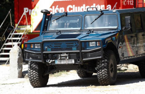 ep un jeep de la policia nacional en las inmediaciones del hotel cirilo de cercedilla que actua de