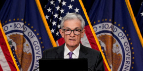 le president de la reserve federale americaine jerome powell tient une conference de presse a washington 