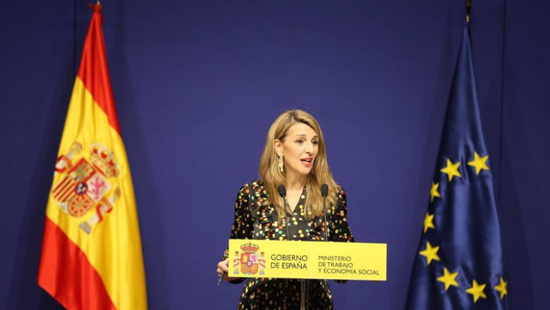 Archivo - La ministra de Trabajo, Yolanda Díaz, explica el acuerdo sobre 'riders' | MINISTERIO DE TRABAJO - Archivo ep archivo la ministra de trabajo yolanda diaz explica el acuerdo sobre riders
