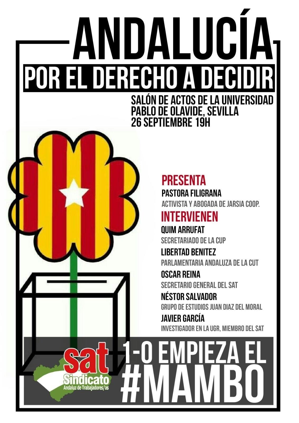 Cartel del acto del SAT en Sevilla. | EUROPA PRESS/SAT ep cartelactosatsevilla