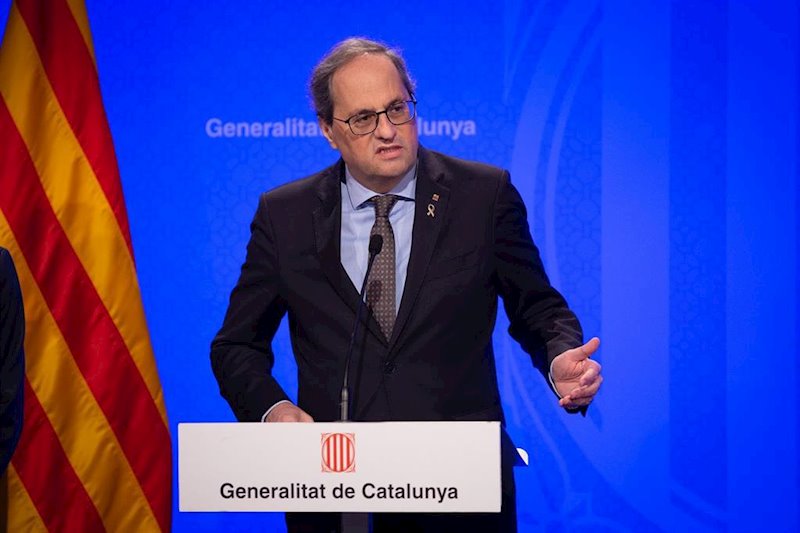 Torra insta a los catalanes a manifestarse sin miedo contra la sentencia del procés