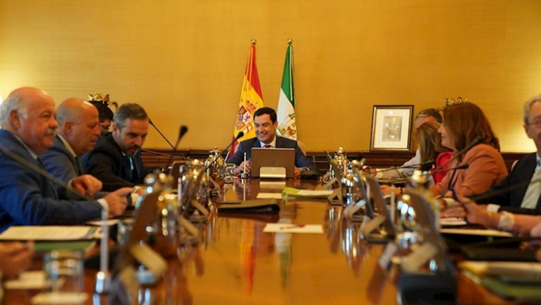 ep el presidente de la junta de andalucia juanma moreno preside la reunion del consejo de gobierno y