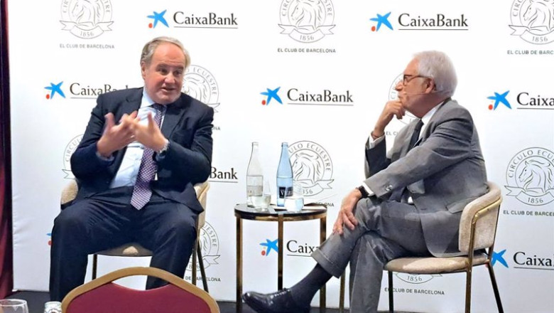 El presidente ejecutivo de Damm, Demetrio Carceller, durante su intervención en el Círculo Ecuestre | CÍRCULO ECUESTRE ep el presidente ejecutivo de damm demetrio carceller durante su intervencion en el circulo ecuestre