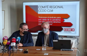ep el secretario general de ccoo unai sordo y el secretario regional del sindicato paco de la rosa