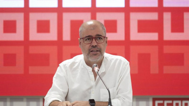 ep el secretario general de de ccoo unai sordo comparece en una rueda de prensa de un encuentro